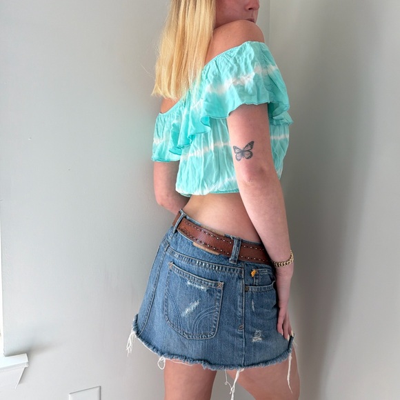 Vintage 2000s off the shoulder tie dye crop top - Picture 5 of 7